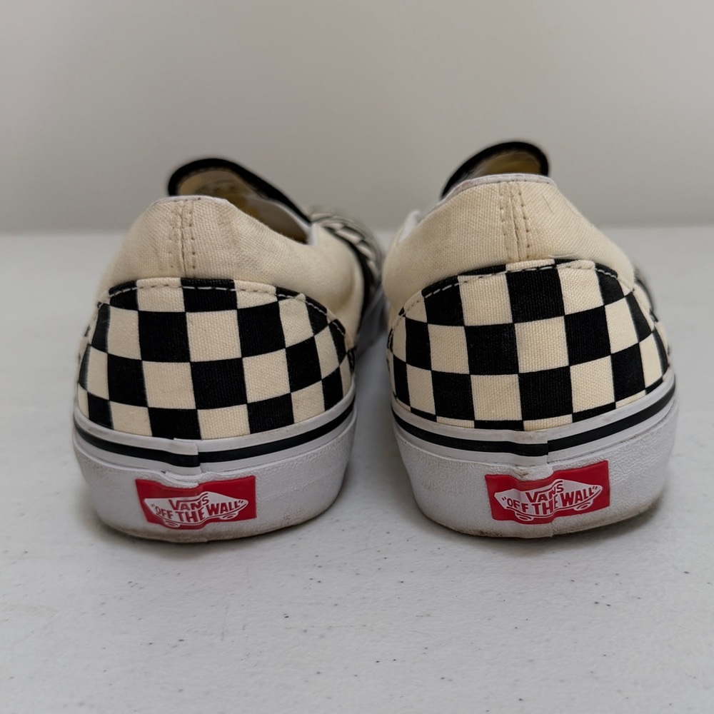 Vans Men’s Black and Cream Checkerboard Slip-Ons - Picture 3 of 6